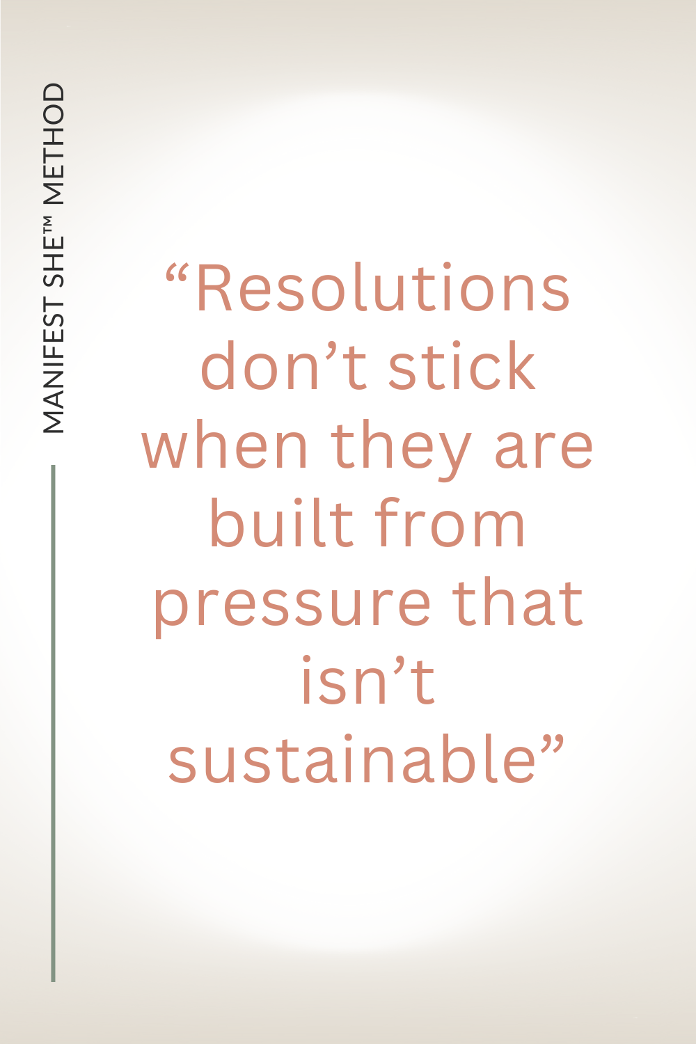 A new years resolution won't work if you approach it with pressure